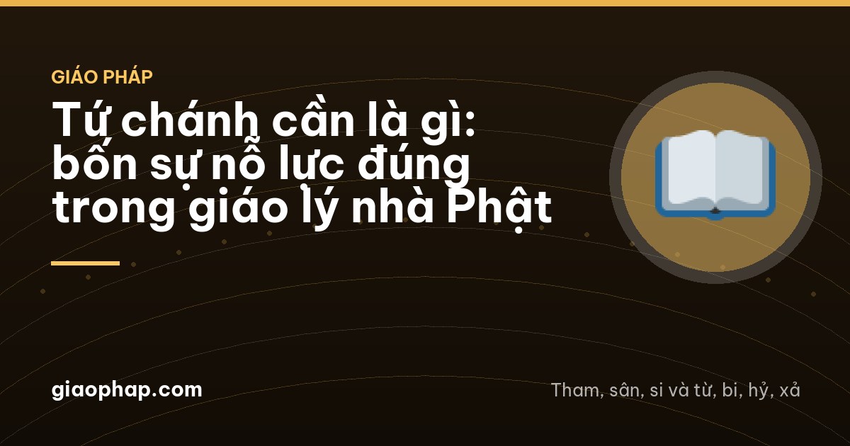 Tứ chánh cần là gì: bốn sự nỗ lực đúng trong giáo lý nhà Phật